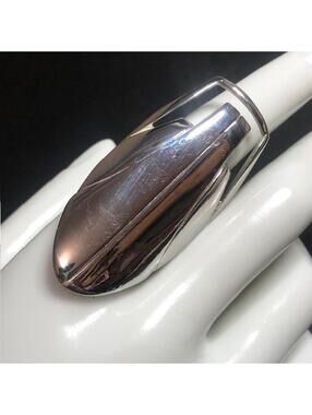 B2796 VITALY abstract scarab Statement Ring Polished Metal Sculptural Modern 10